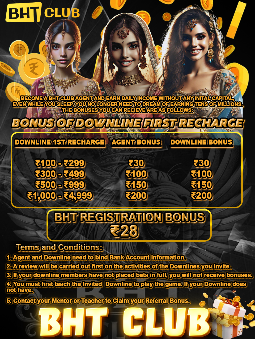 BHT DOWNLINE FIRST RECHARGE BONUS 2