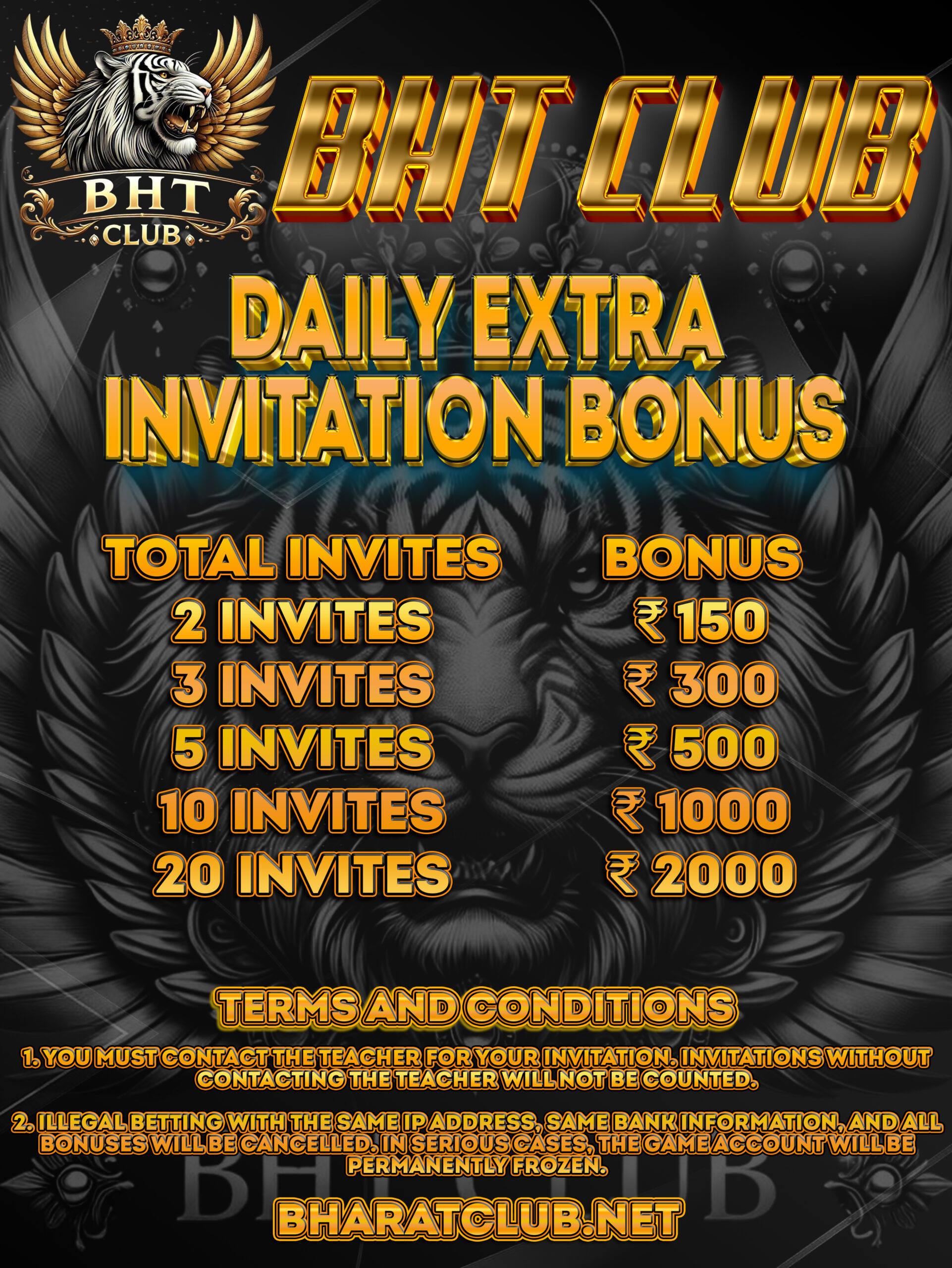 bht club daily extra invitation bonus